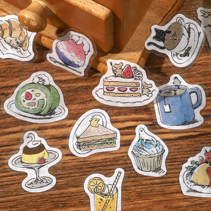 BGM Flake Stickers - Mini Animals - Cafe