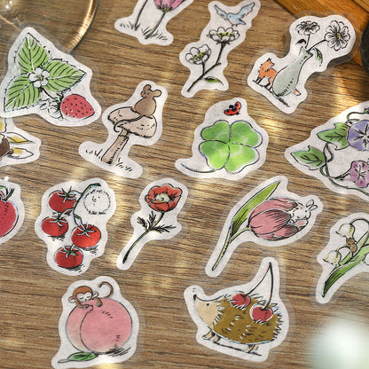 BGM Flake Stickers - Mini Animals - Botanical