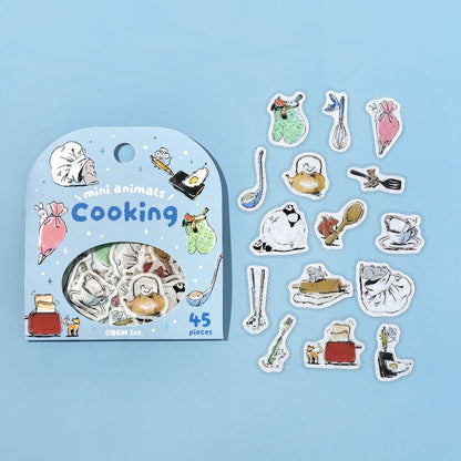 BGM Flake Stickers - Mini Animals - Cooking