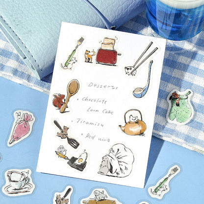 BGM Flake Stickers - Mini Animals - Cooking