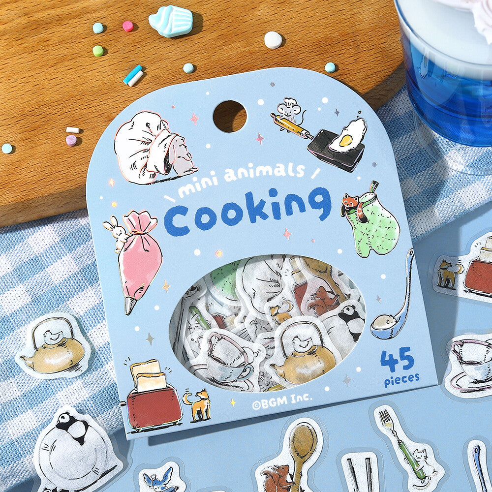 BGM Flake Stickers - Mini Animals - Cooking