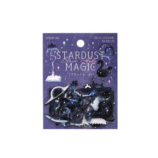 Pack of deco stickers with constellation-themed design on a purple background