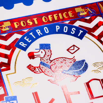 Rokkaku x OB1 - Foil-Stamped B6 Spiral Notebook - Retro Post Office