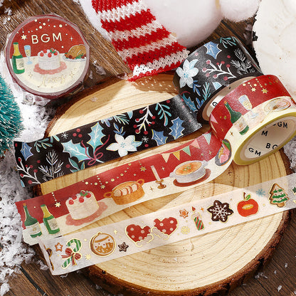 BGM - 20mm Washi Tape - Christmas Limited - Holly and Flowers