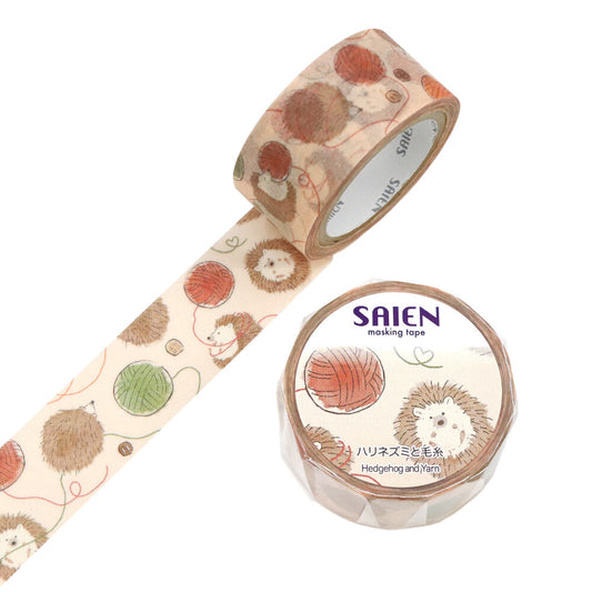 SAIEN - Washi Tape - Hedgehog and Yarn