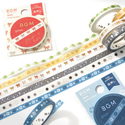 BGM - 5mm Slim Washi Tape - Night Blooming Flowers