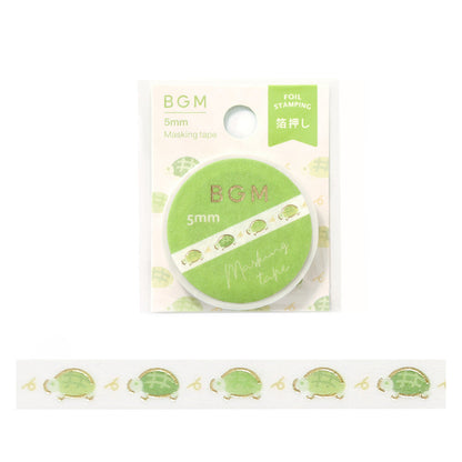 BGM Slim Washi Tape - Running Turtle