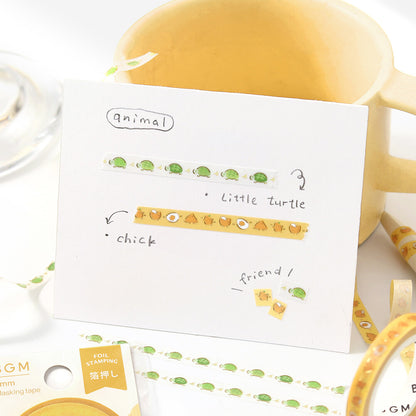 BGM Slim Washi Tape - Running Turtle