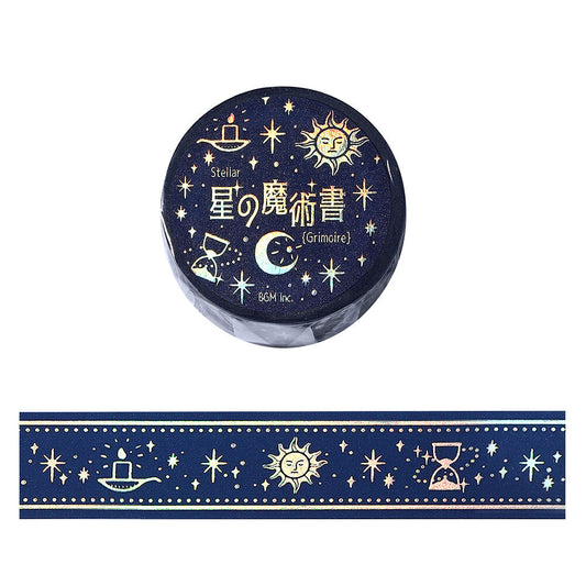 BGM Washi Tape - Stellar Grimoire / Star Spellbook - Blue