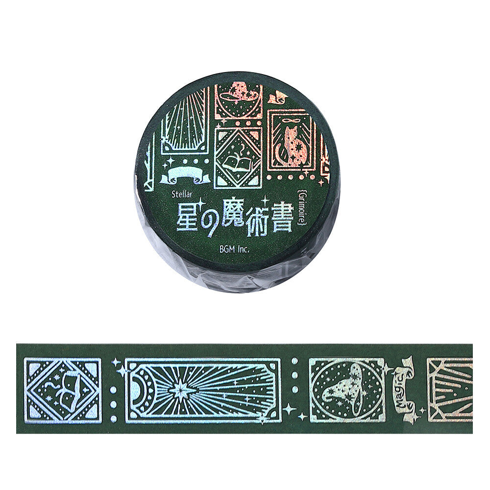 BGM Washi Tape - Stellar Grimoire / Star Spellbook - Spirit (Green)