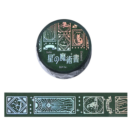 BGM Washi Tape - Stellar Grimoire / Star Spellbook - Spirit (Green)