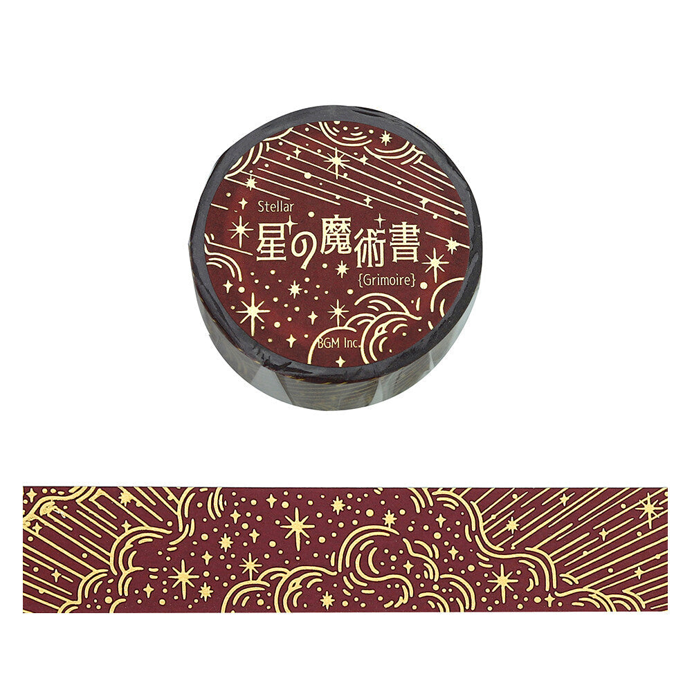 BGM Washi Tape - Stellar Grimoire / Star Spellbook - Flame (Red)