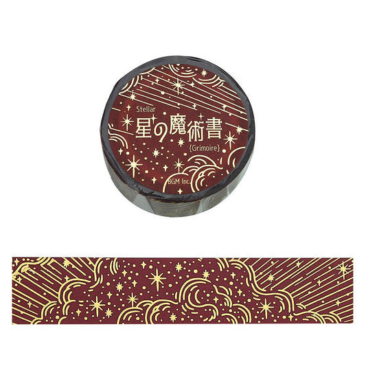 BGM Washi Tape - Stellar Grimoire / Star Spellbook - Flame (Red)