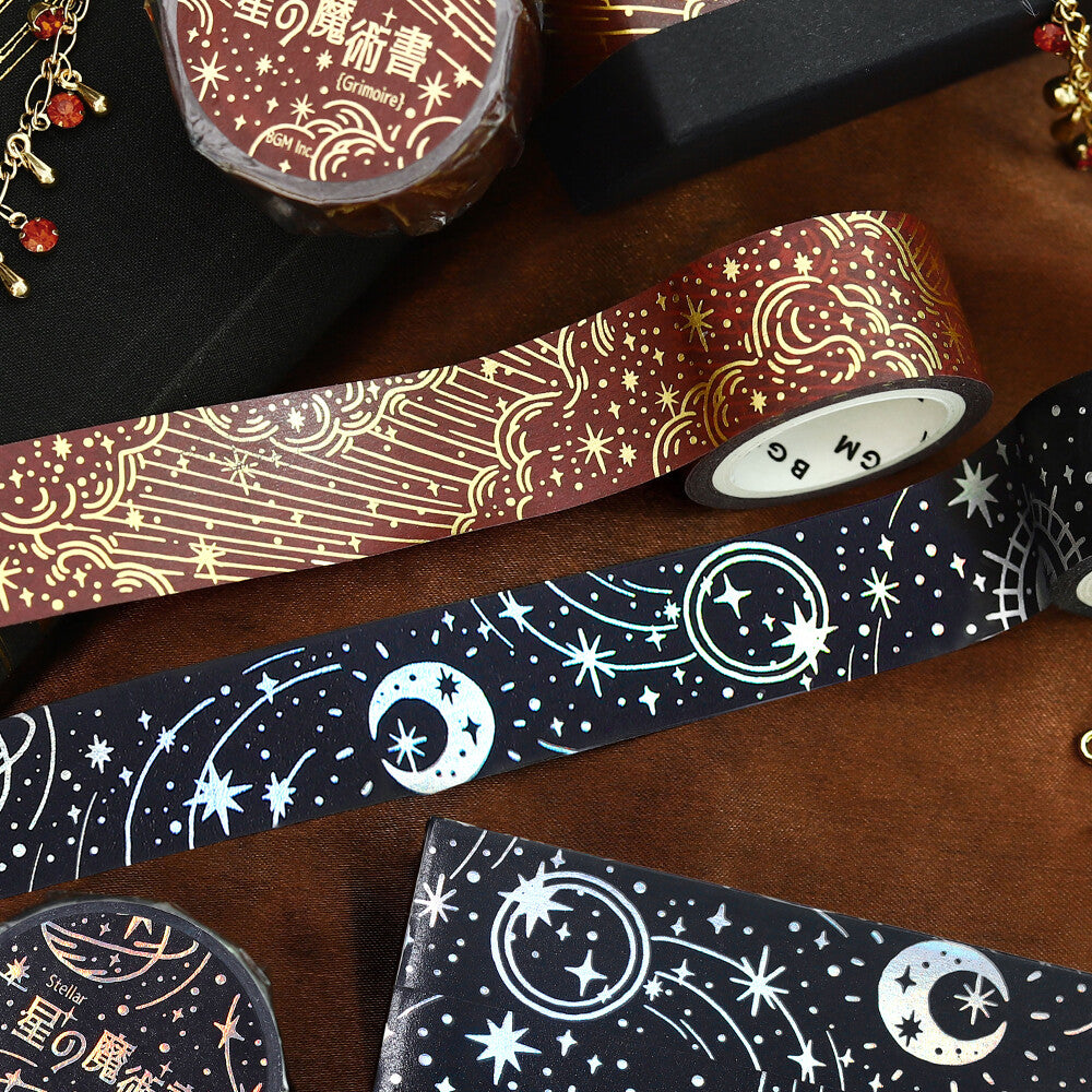 BGM Washi Tape - Stellar Grimoire / Star Spellbook - Flame (Red)