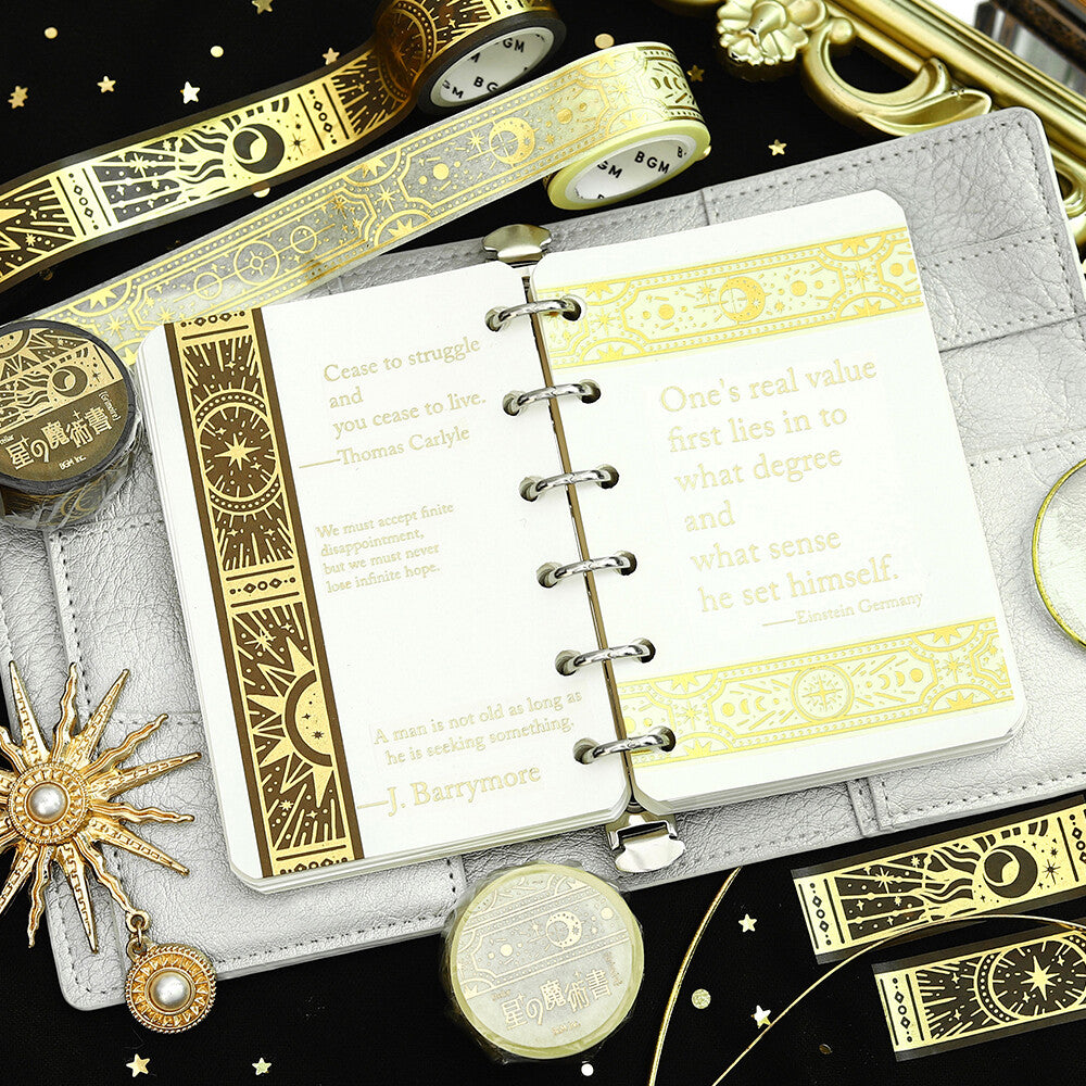 BGM Washi Tape - Stellar Grimoire / Star Spellbook - Sacred (Brown)