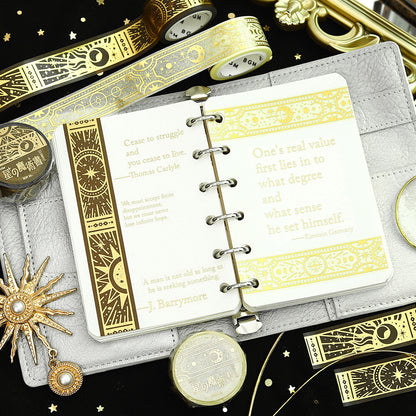 BGM Washi Tape - Stellar Grimoire / Star Spellbook - Sacred (Brown)