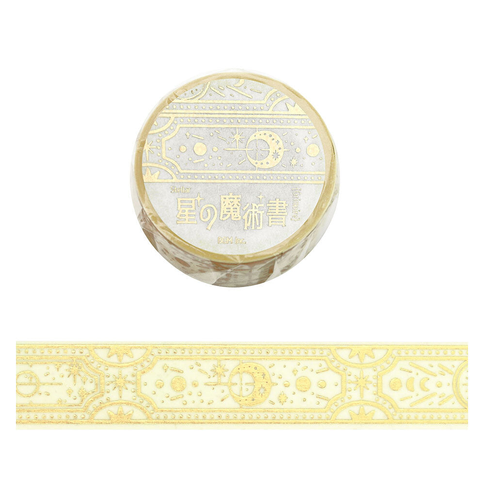 BGM Washi Tape - Stellar Grimoire / Star Spellbook - Light (White)