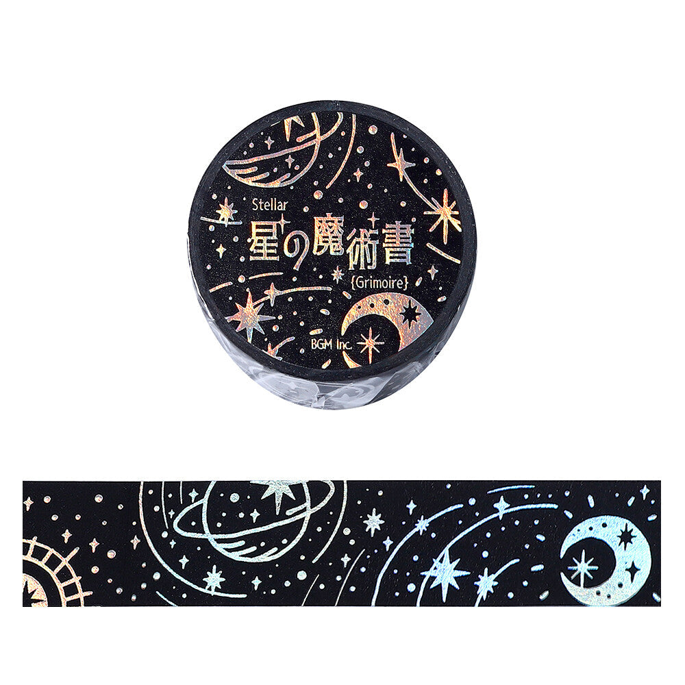 BGM Washi Tape - Stellar Grimoire / Star Spellbook - Darkness (Black)