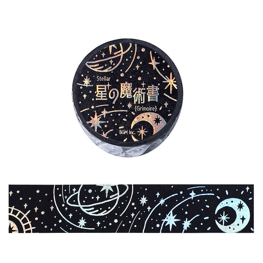 BGM Washi Tape - Stellar Grimoire / Star Spellbook - Darkness (Black)