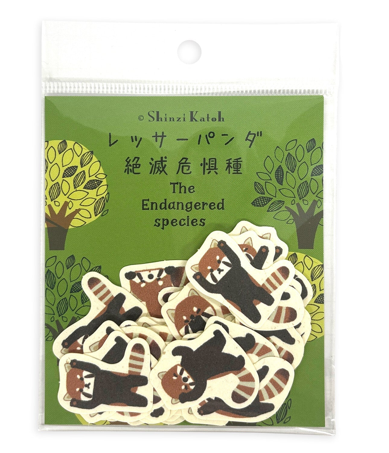 SEAL-DO Shinzi Katoh - Banana Paper Flake Stickers - Endangered Species - Red Panda