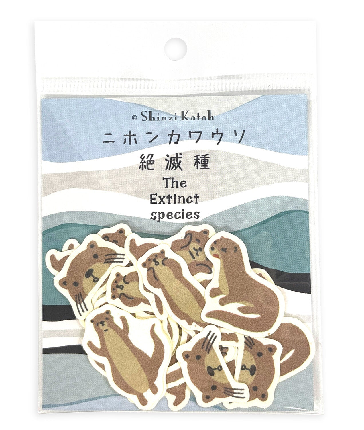 SEAL-DO Shinzi Katoh - Banana Paper Flake Stickers - Endangered Species - Japanese River Otter