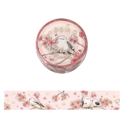 BGM - 15mm Washi Tape - Sakura Limited - Cherry Blossoms and Shima Enaga