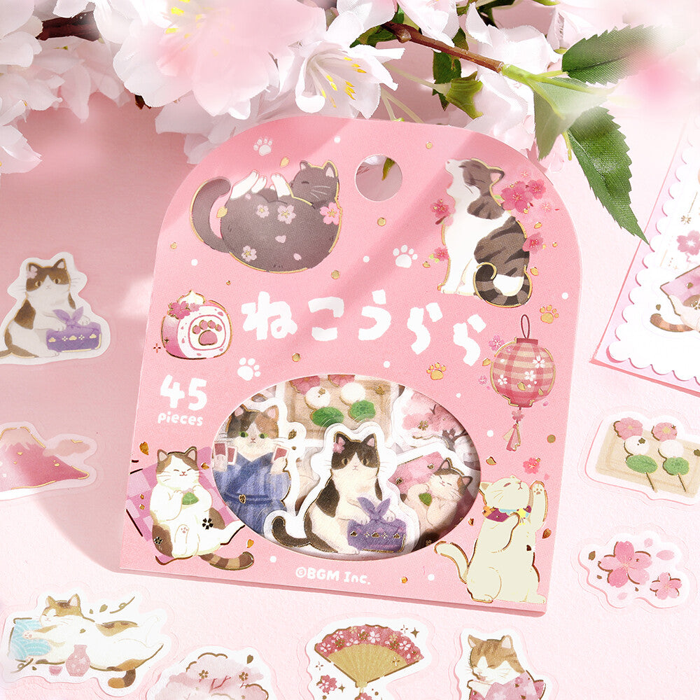 BGM - Flake Stickers - Sakura Limited - Nekourara (Splendid Cats)