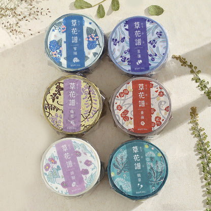 BGM - 20mm Washi Tape - Decorative Flower Study Series - Iris