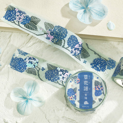 BGM - 20mm Washi Tape - Decorative Flower Study Series - Hydrangea