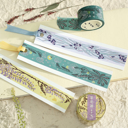 BGM - 20mm Washi Tape - Decorative Flower Study Series - Iris