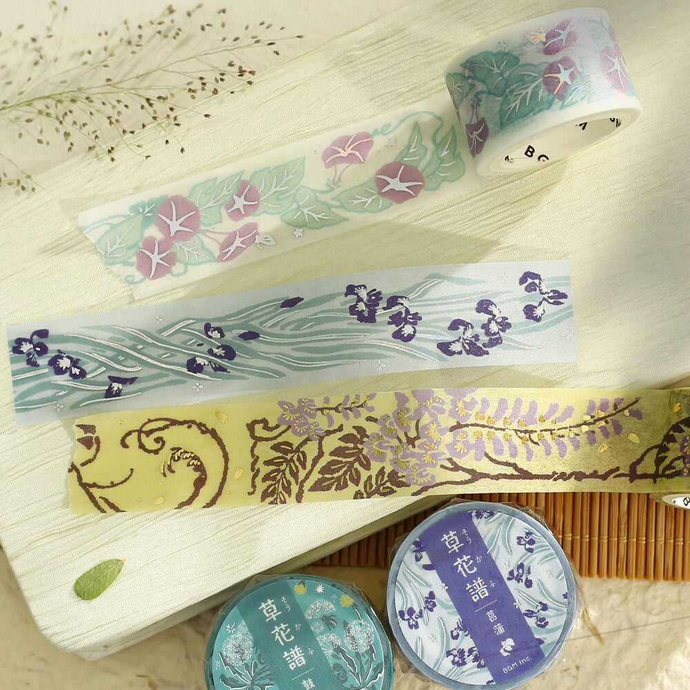 BGM - 20mm Washi Tape - Decorative Flower Study Series - Iris