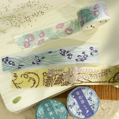 BGM - 20mm Washi Tape - Decorative Flower Study Series - Iris