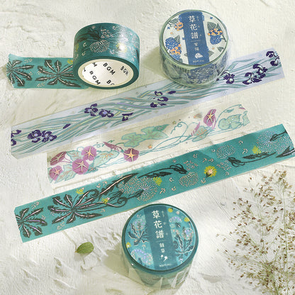 BGM - 20mm Washi Tape - Decorative Flower Study Series - Iris