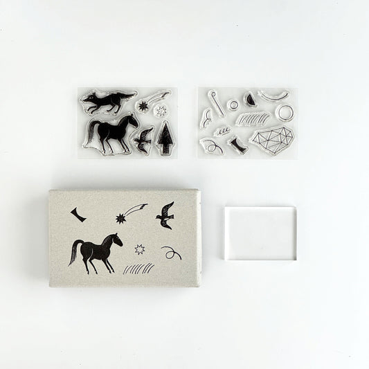 Nishi Shuku × mizushima - JIZAI Clear Stamp Box Set - In the Night