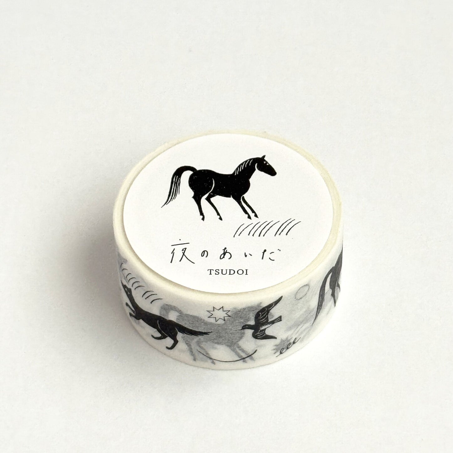 Nishi Shuku × mizushima - 20mm Washi Tape - In the Night - Tsudoi / Gathering - Monotone