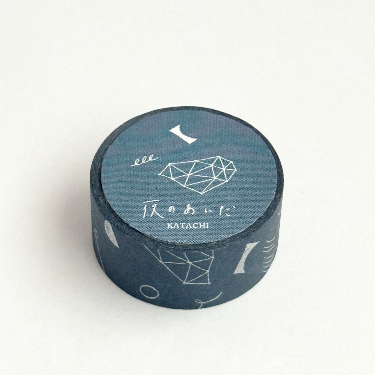 Nishi Shuku × mizushima - 20mm Washi Tape - In the Night - Katachi / Shapes - Blue
