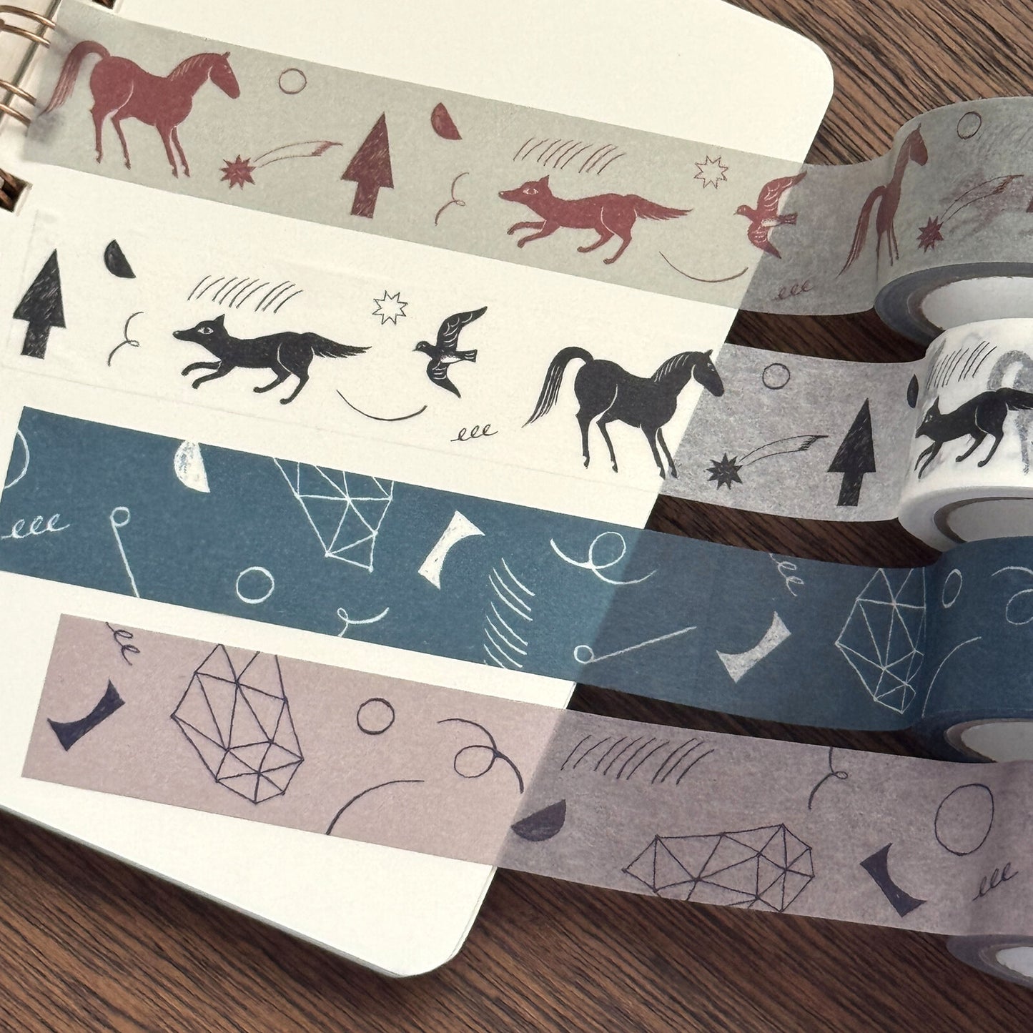 Nishi Shuku × mizushima - 20mm Washi Tape - In the Night - Tsudoi / Gathering - Monotone