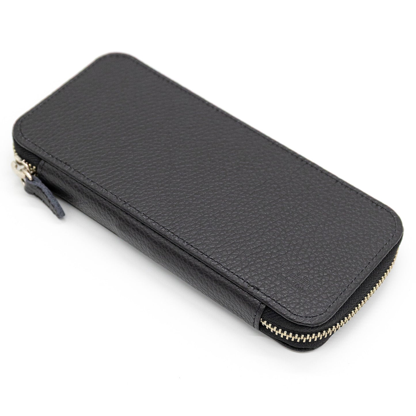 Luddite - Adria Leather Round-Zip Pen Case Essential - Black
