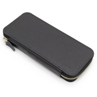 Luddite - Adria Leather Round-Zip Pen Case Essential - Black
