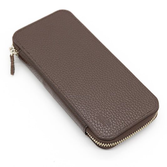 Luddite - Adria Leather Round-Zip Pen Case Essential - Whisky