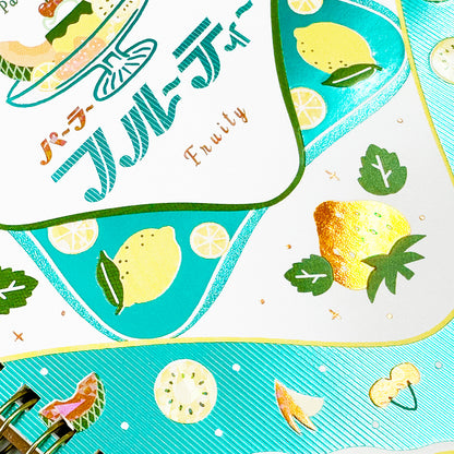 OB1TOY x ROKKAKU - Foil-Stamped B6 Spiral Notebook - Parlor Fruity