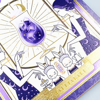 OB1TOY x ROKKAKU - Foil-Stamped B6 Spiral Notebook - Parlor Moonlight