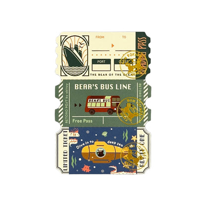 OB1TOY x ROKKAKU - Foil-Stamped Ticket-Style Memo - Earth Tours