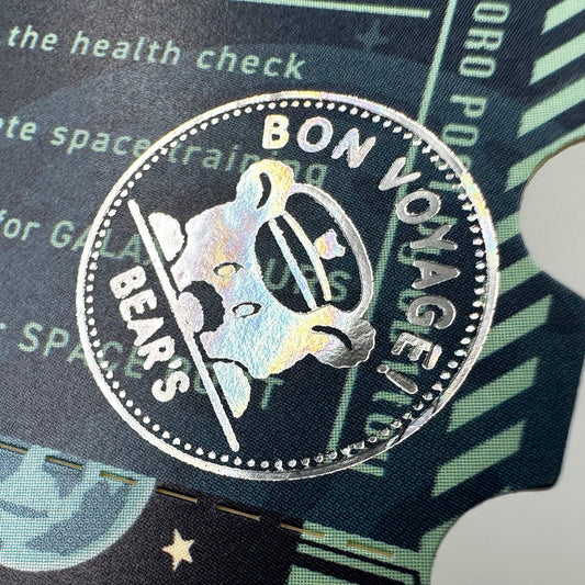 OB1TOY x ROKKAKU - Foil-Stamped Ticket-Style Memo - Galaxy Tours