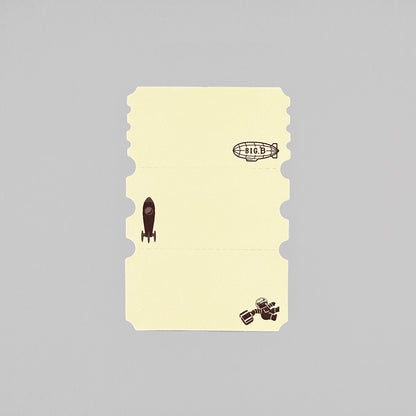 OB1TOY x ROKKAKU - Foil-Stamped Ticket-Style Memo - Galaxy Tours