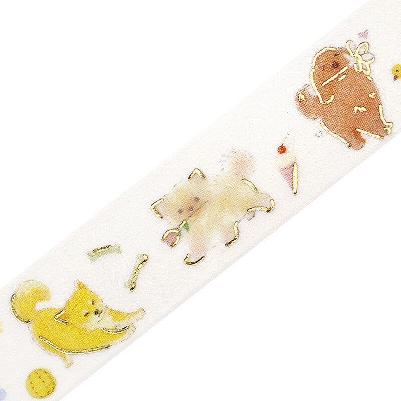 Decorative tape with animal illustrations on a white background