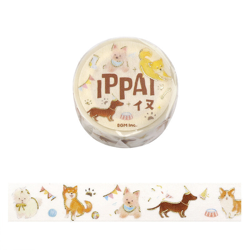 BGM - 15mm Washi Tape - Ippai Series - Lots of Dogs