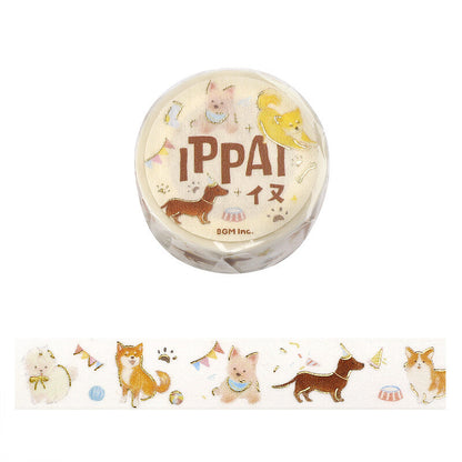 BGM - 15mm Washi Tape - Ippai Series - Lots of Dogs