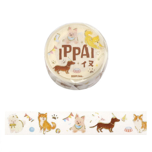 BGM - 15mm Washi Tape - Ippai Series - Lots of Dogs