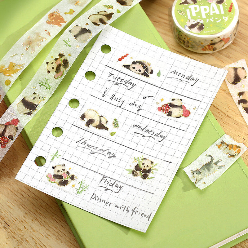 BGM - 15mm Washi Tape - Ippai Series - Lots of Pandas